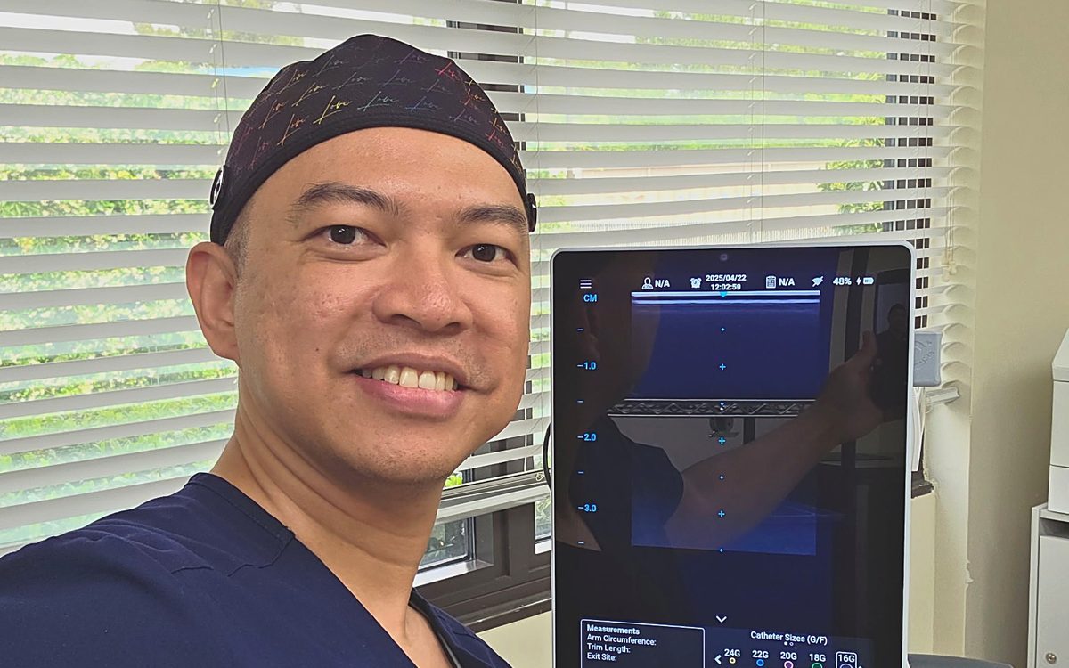 Mark Anthony Torres, BSN, RN, VA-BC, with a BD SiteRite ultrasound system